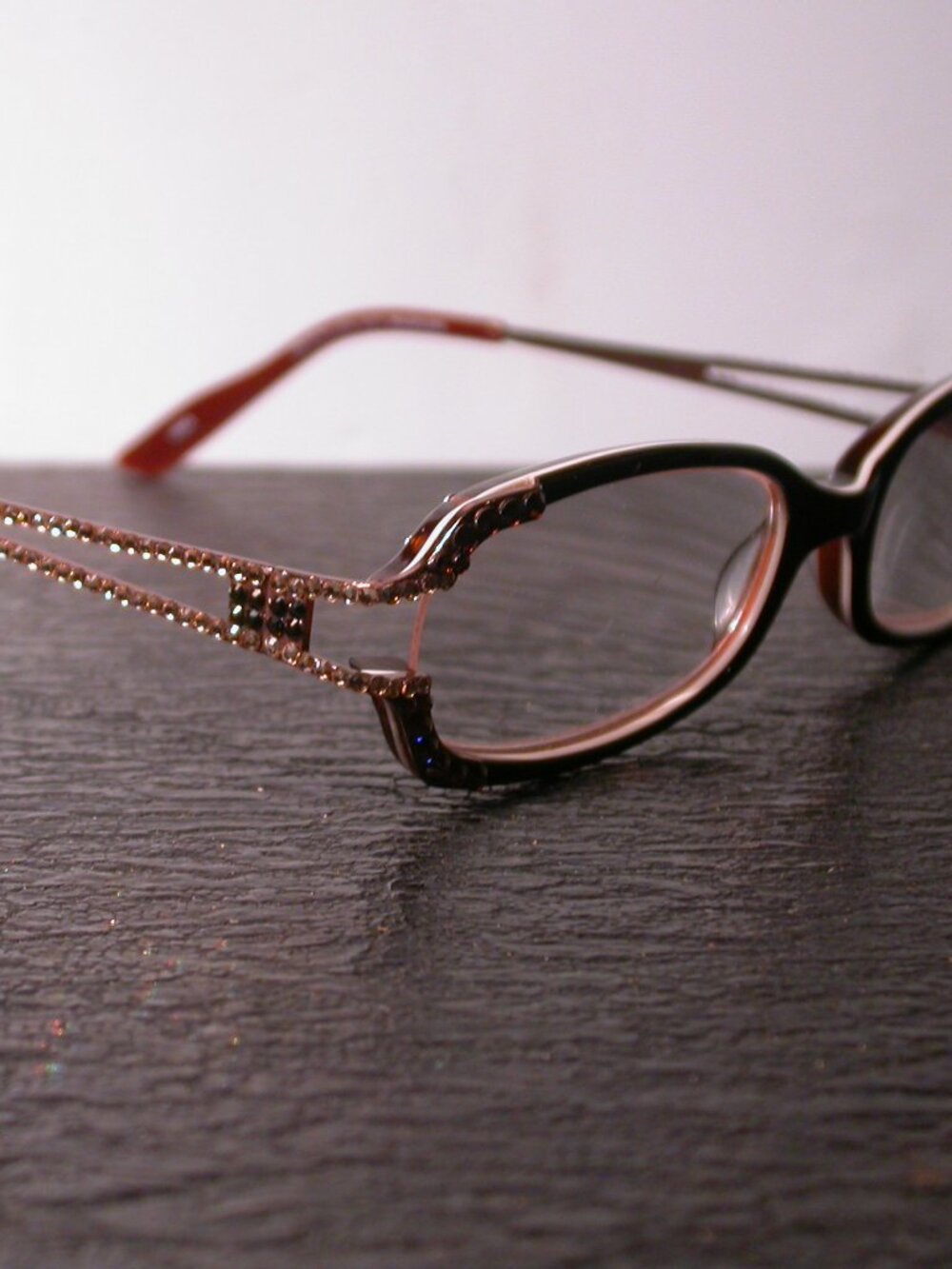 Authentic Jimmy Crystal Swarovski clear Diamonds Eyeglasses Frames 2.00